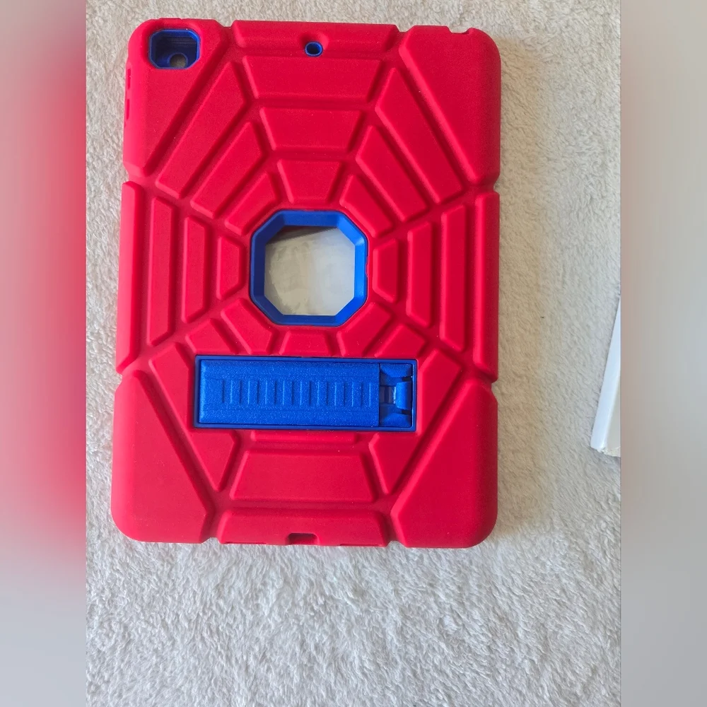 Blue and Red Tablet Case with Screen Protector